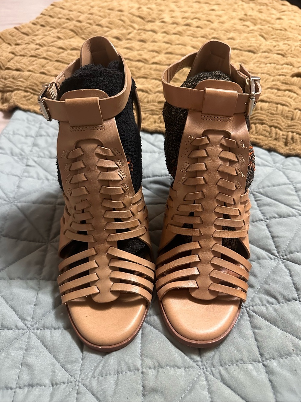 Gianni Bini Woven Heeled Sandals